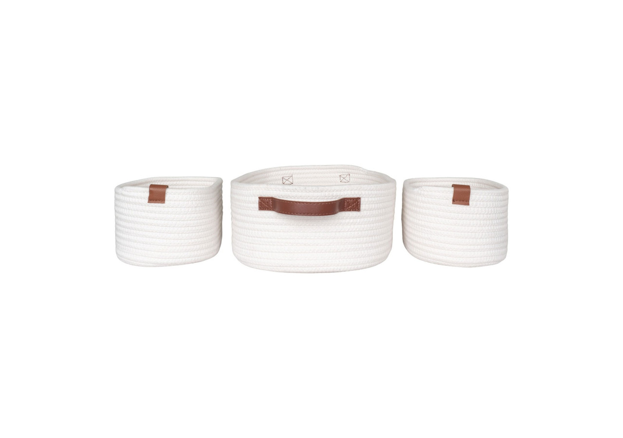 Paniers JARANA - Ensemble de 3 paniers en coton blanc - 4401532 - House Nordic