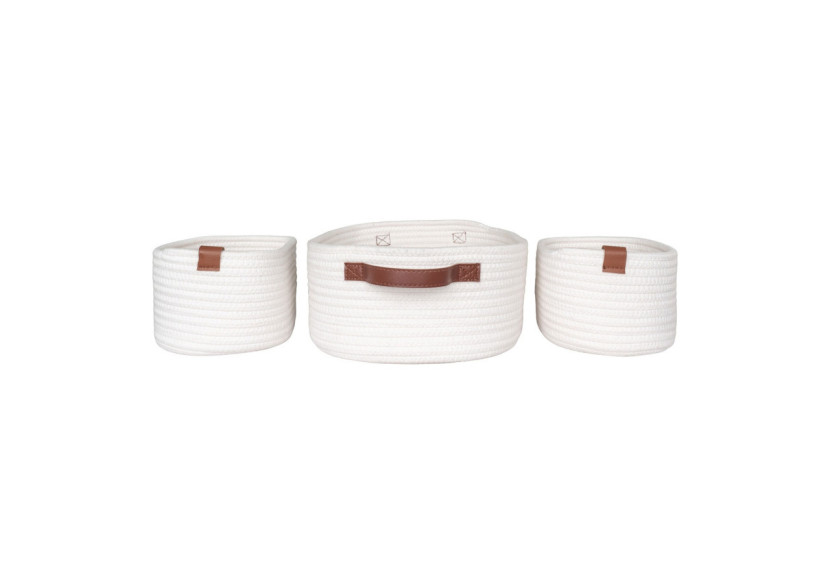 Paniers JARANA - Ensemble de 3 paniers en coton blanc - 4401532 - House Nordic Paniers JARANA - Ensemble de 3 paniers en coton blanc - 4401532 - House Nordic