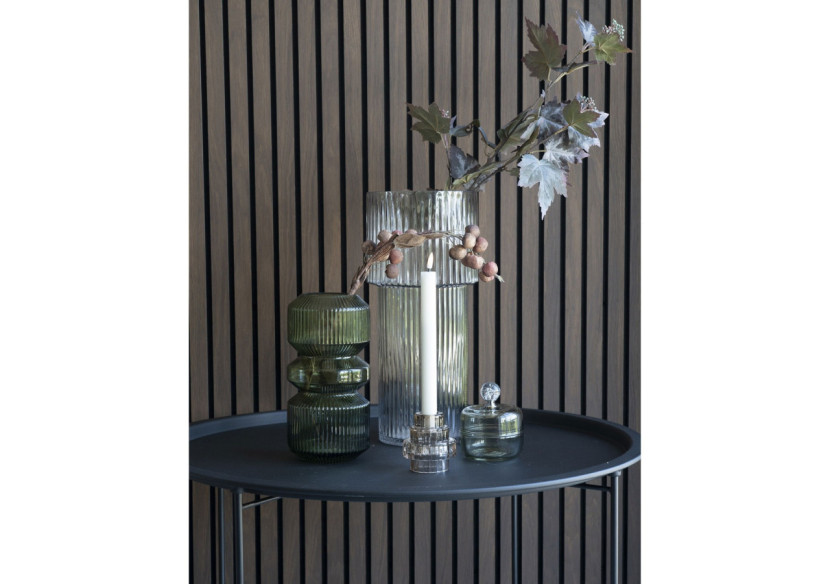 Vase en verre soufflé - Transparent, rond, dimensions 17,5x40 cm - 4441372 - House Nordic