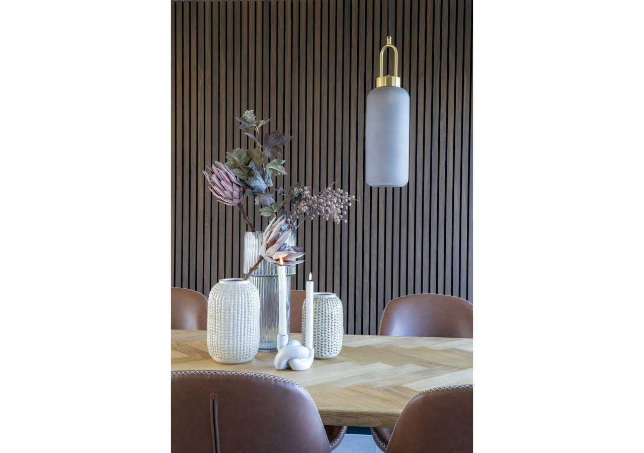 Vase en verre soufflé - Transparent, rond, dimensions 17,5x40 cm - 4441372 - House Nordic