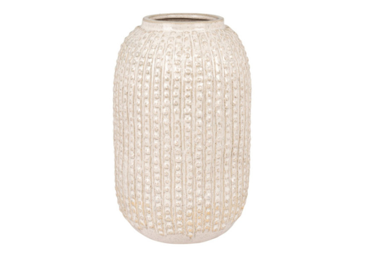 Vase en céramique - Beige avec motif, rond, dimensions 16x25,5 cm - 4441751 - House Nordic 2
