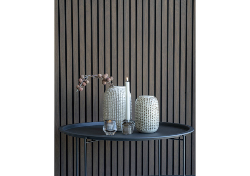 Vase en céramique - Beige avec motif, rond, dimensions 16x25,5 cm - 4441751 - House Nordic