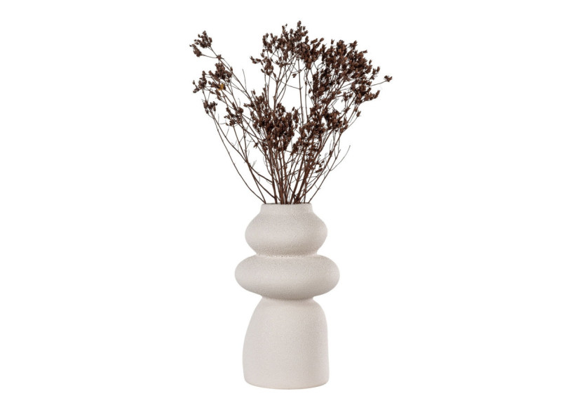Vase en céramique - Beige, rond, dimensions 14,5x26,5 cm - 4441755 - House Nordic