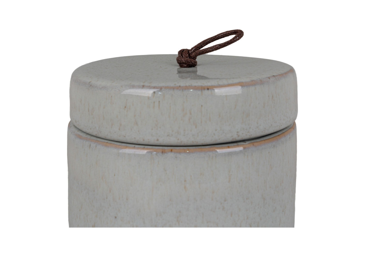Jar en céramique - Avec couvercle, gris, rond, dimensions 10,5x10 cm - 4441758 - House Nordic