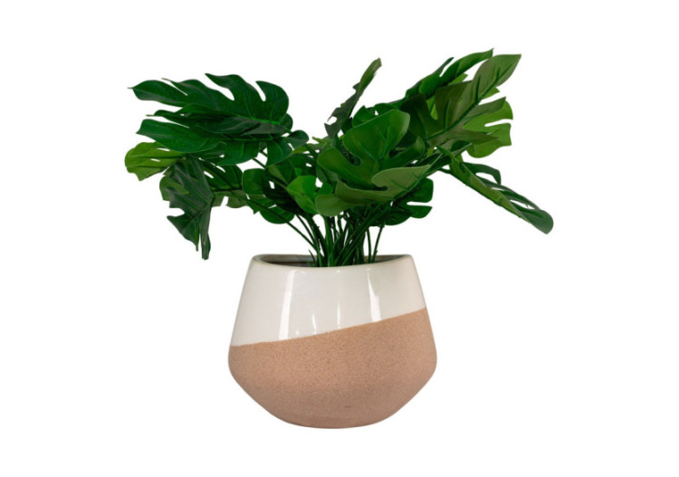 Pot de fleurs en céramique - Beige et marron, rond, dimensions 20,5x15 cm - 4451206 - House Nordic 2