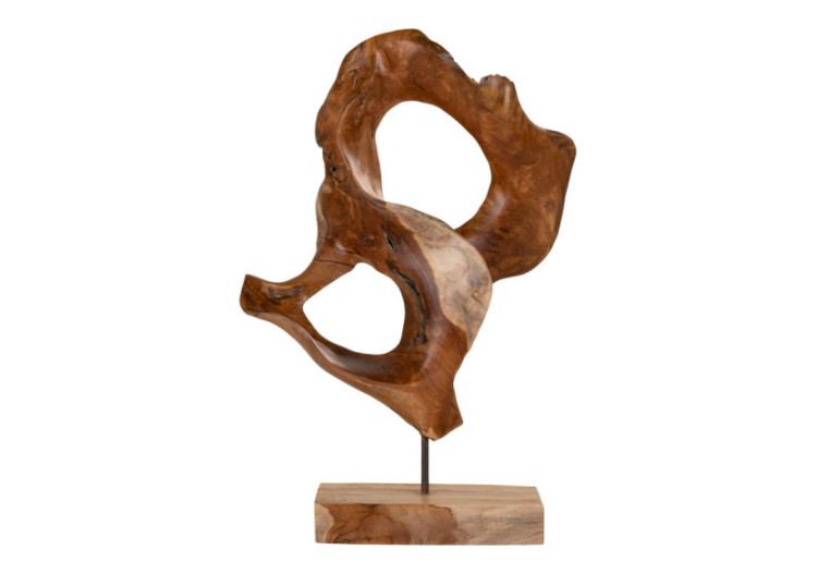 Sculpture DONATO - En teck, forme organique unique, dimensions 30x20x60 cm - 4501170 - House Nordic