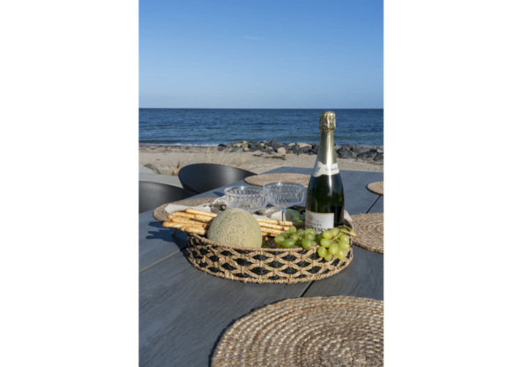 Plateau NERJA - En herbe de mer, noir/nature, rond, dimensions 38 cm - 4601035 - House Nordic 2