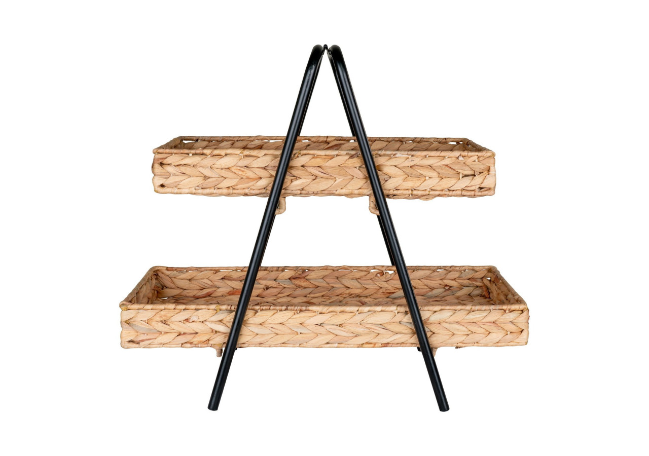 Plateau ALFARO - En jonc d'eau et métal, 42x23x43,5 cm - 4601036 - House Nordic