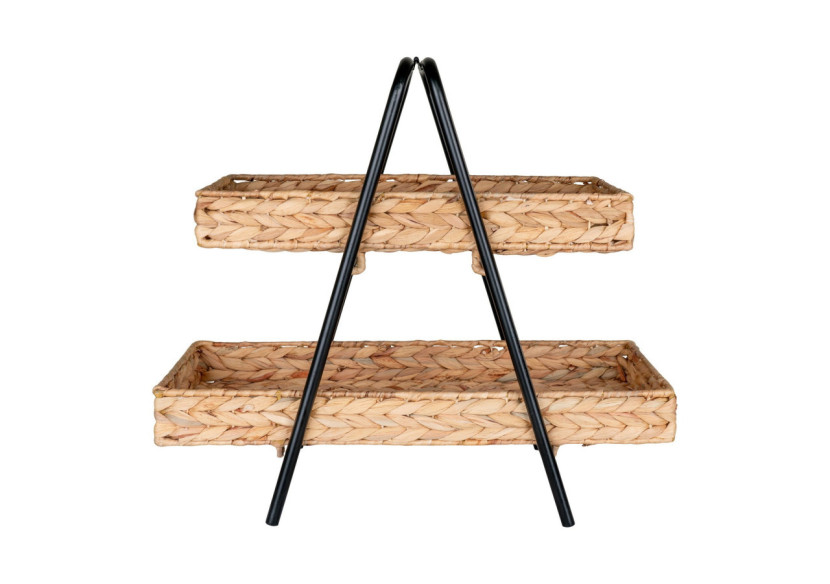 Plateau ALFARO - En jonc d'eau et métal, 42x23x43,5 cm - 4601036 - House Nordic