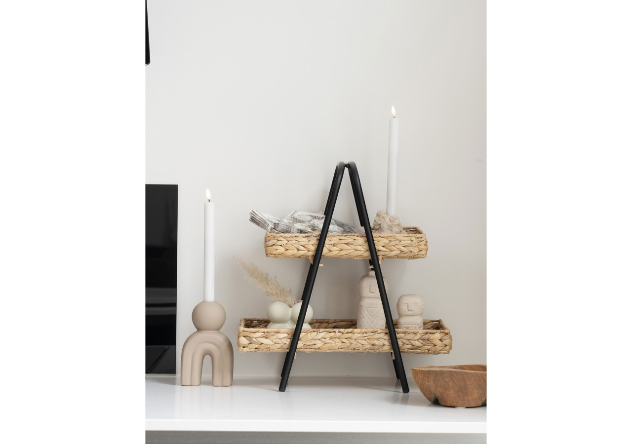 Plateau ALFARO - En jonc d'eau et métal, 42x23x43,5 cm - 4601036 - House Nordic