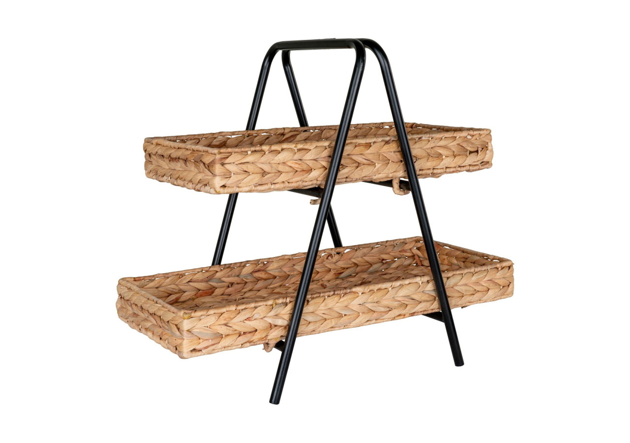 Plateau ALFARO - En jonc d'eau et métal, 42x23x43,5 cm - 4601036 - House Nordic