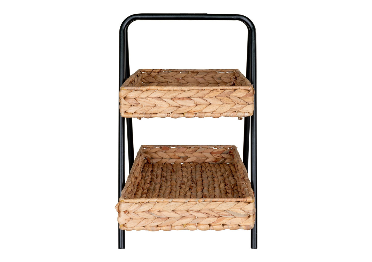 Plateau ALFARO - En jonc d'eau et métal, 42x23x43,5 cm - 4601036 - House Nordic