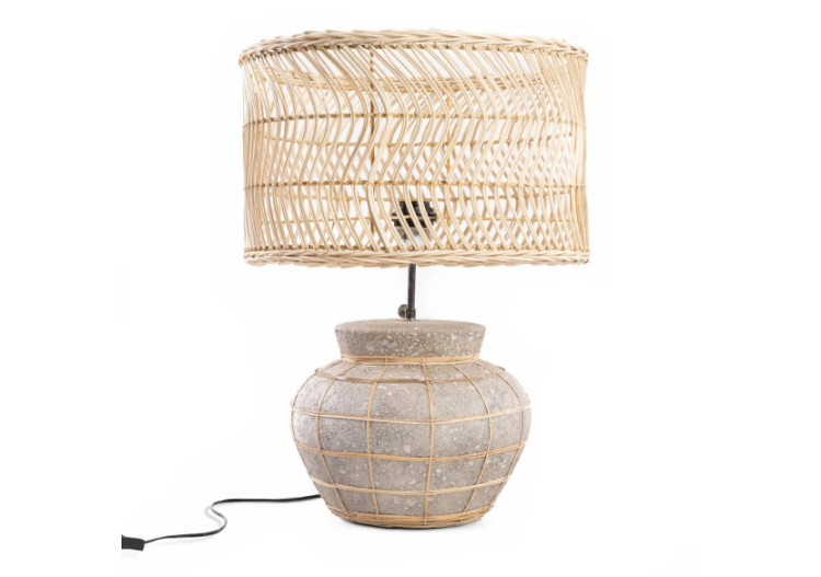 Lampe de table KYTHIRA - Béton naturel - JABR094NCon - Bazar Bizar