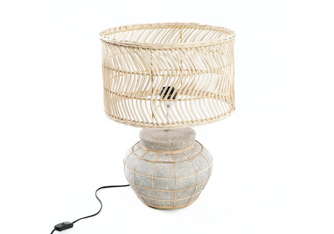 Lampe de table KYTHIRA - Béton naturel - JABR094NCon - Bazar Bizar