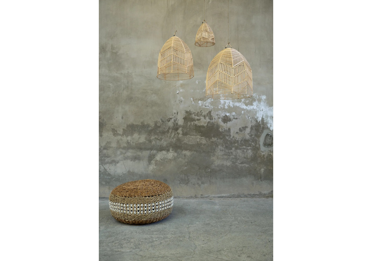 Pouf MACRAME - Finition en Algues - JAAD001NW - Bazar Bizar