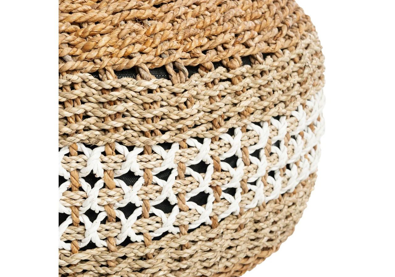 Pouf MACRAME - Finition en Algues - JAAD001NW - Bazar Bizar