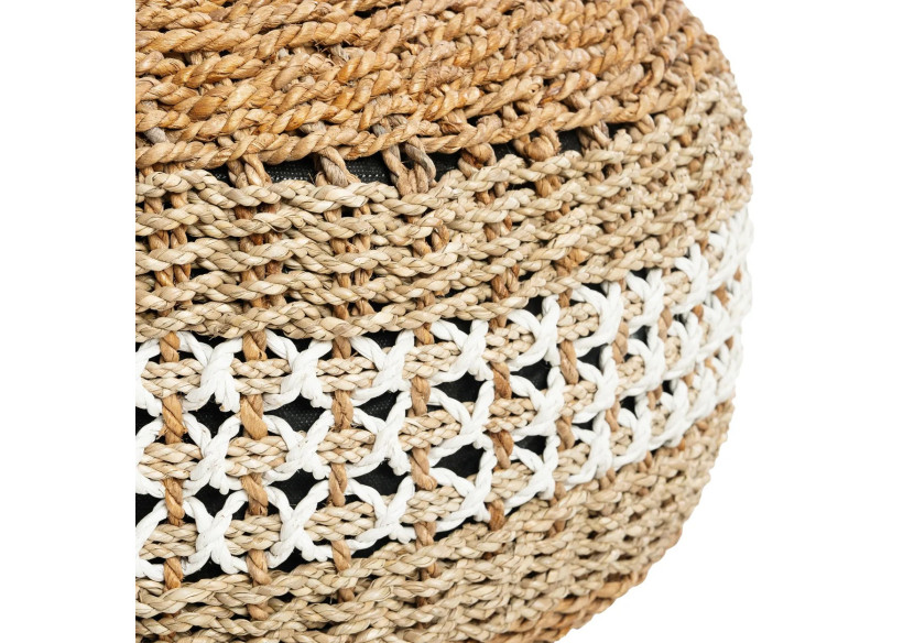 Pouf MACRAME - Finition en Algues - JAAD001NW - Bazar Bizar