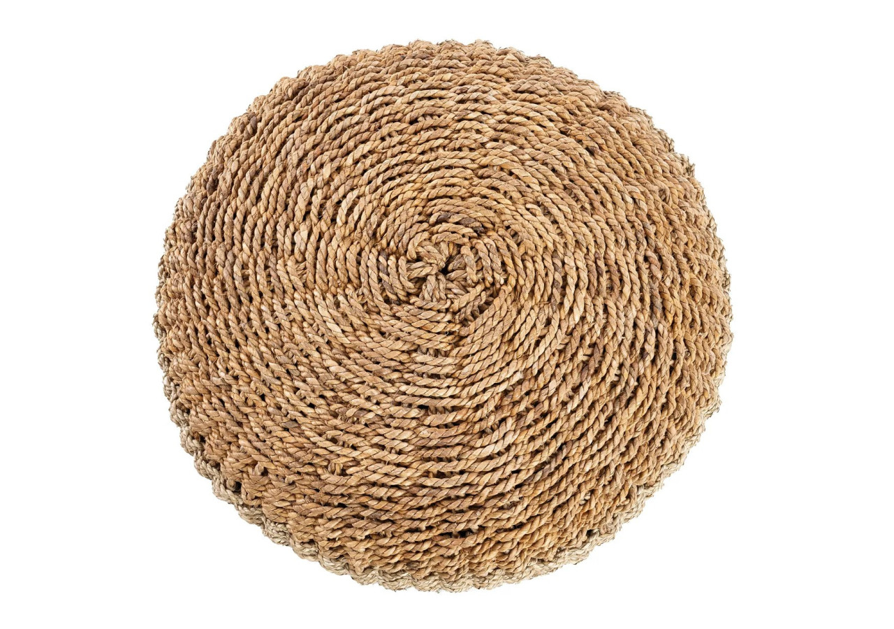 Pouf MACRAME - Finition en Algues - JAAD001NW - Bazar Bizar