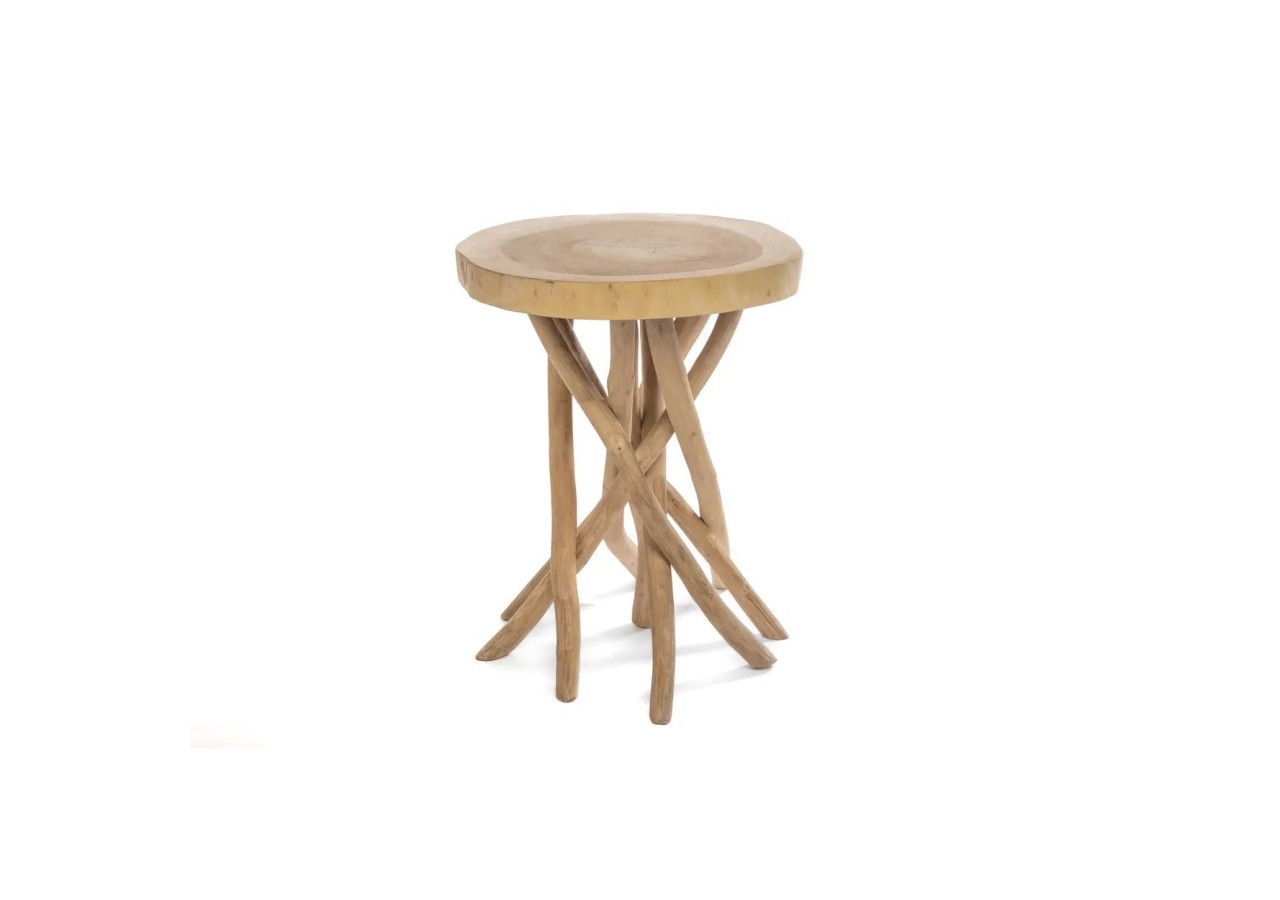 Table d'Appoint GILI - Bois Teck Entrelacé - JAMA002N - Bazar Bizar