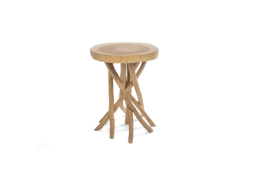 Table d'Appoint GILI - Bois Teck Entrelacé - JAMA002N - Bazar Bizar