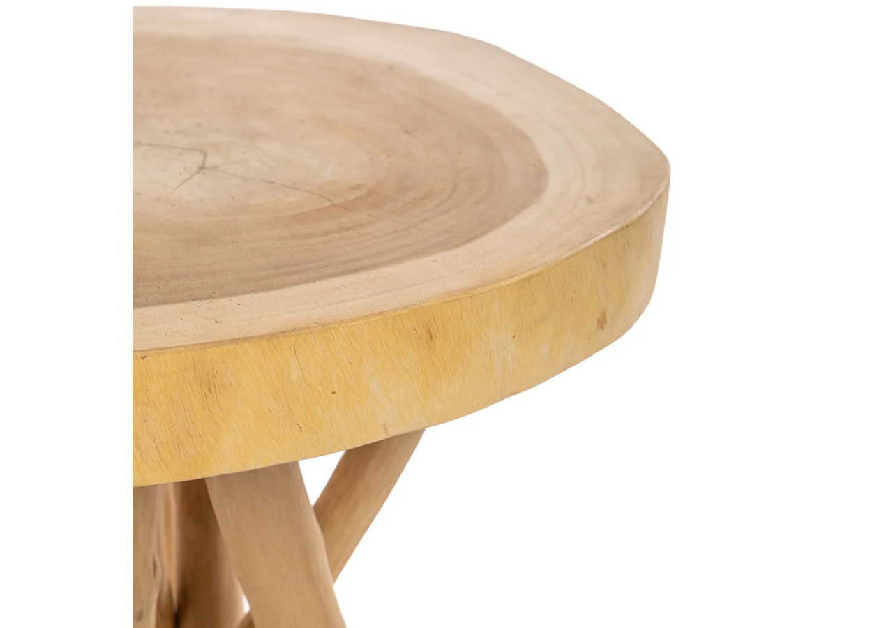 Table d'Appoint GILI - Bois Teck Entrelacé - JAMA002N - Bazar Bizar