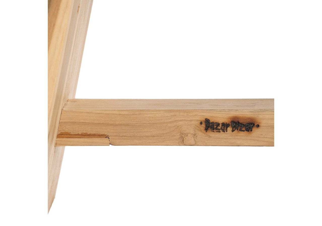 Tabouret SUAR avec Cuir - Noir Naturel - JACI021NB - Bazar Bizar