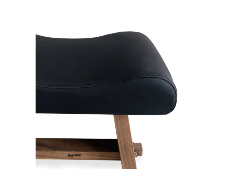 Tabouret SUAR avec Cuir - Noir Naturel - JACI021NB - Bazar Bizar Tabouret SUAR avec Cuir - Noir Naturel - JACI021NB - Bazar Bizar