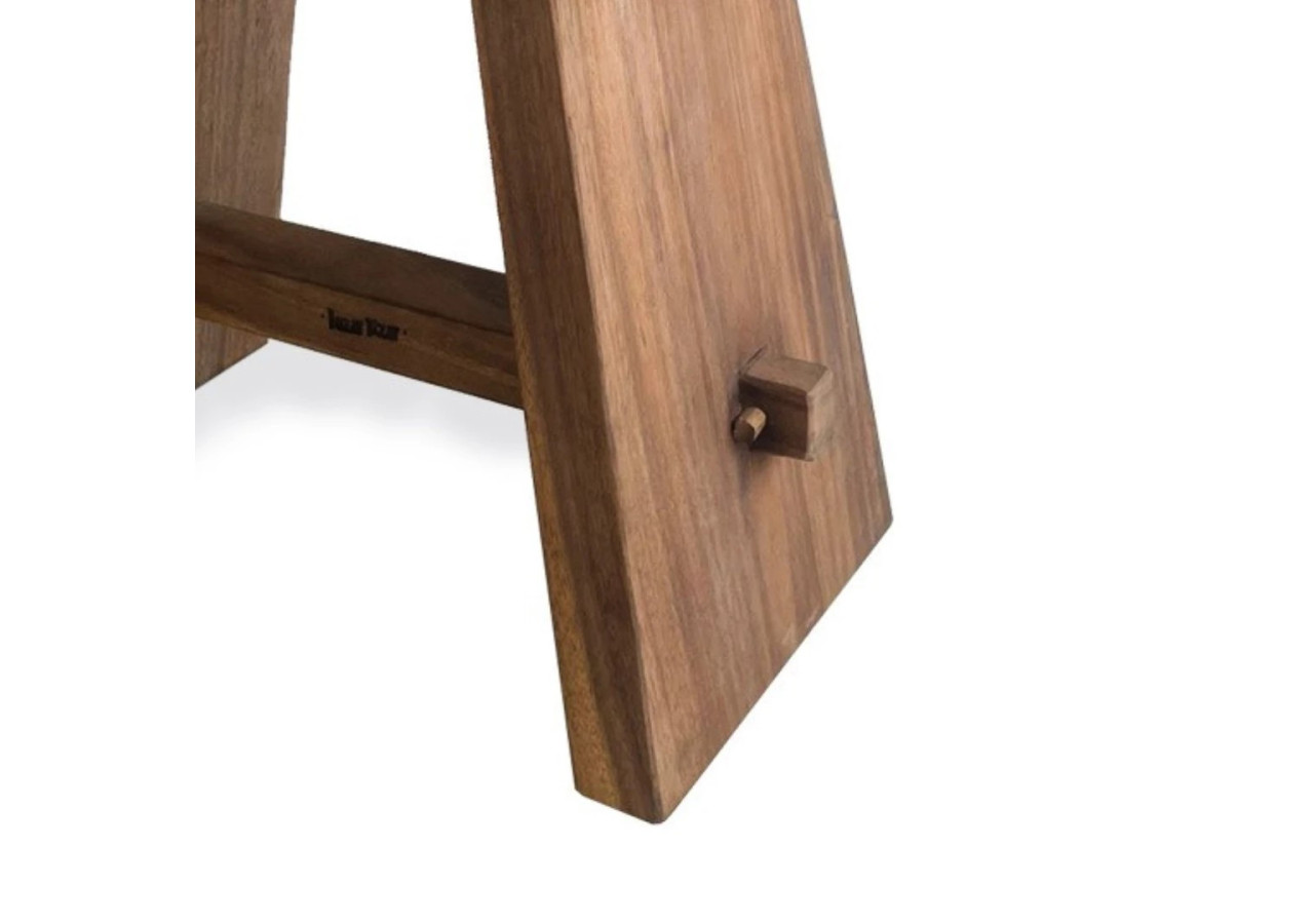 Tabouret SUAR avec Cuir - Noir Naturel - JACI021NB - Bazar Bizar