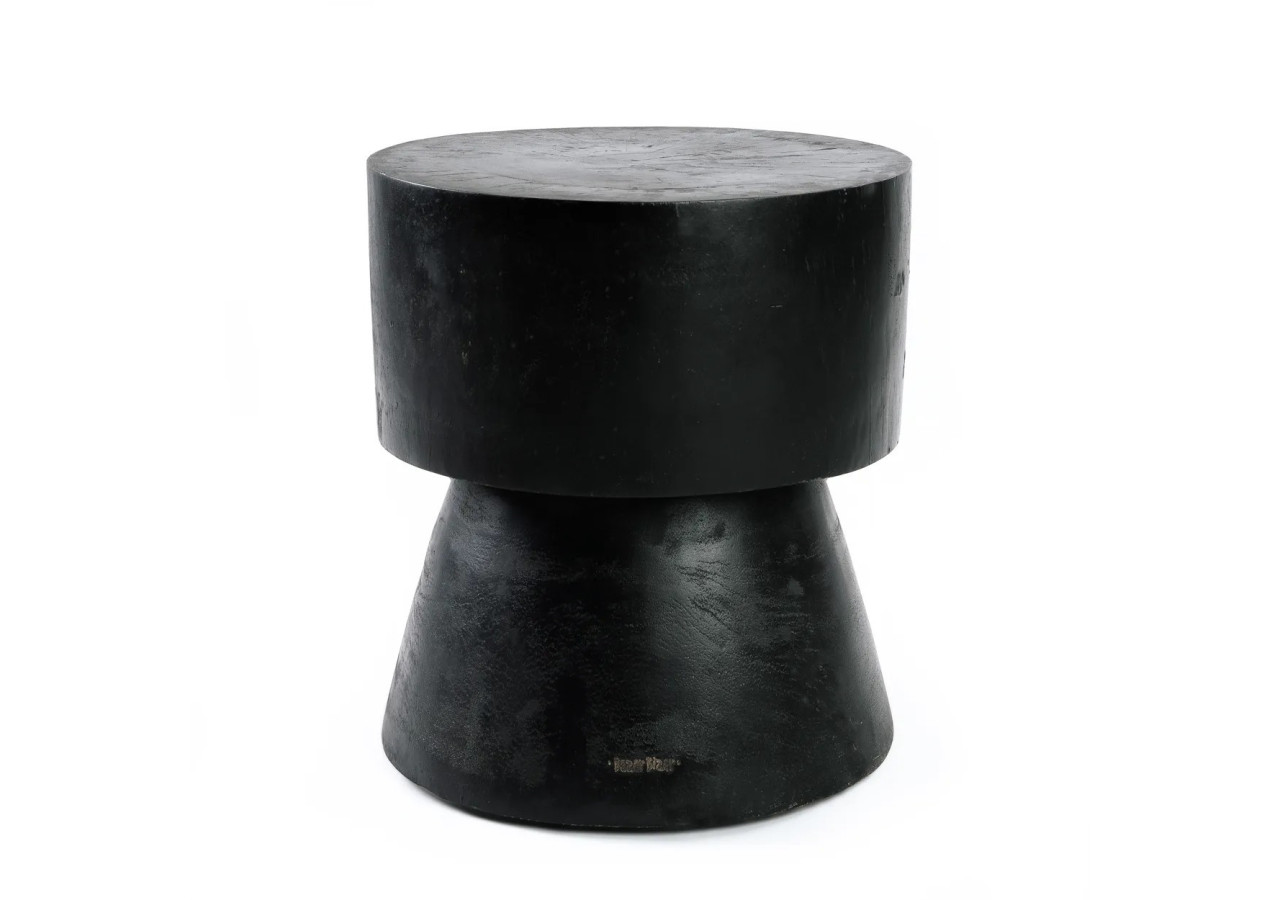 Tabouret WARMI - Bois Suar Noir - JACI019B - Bazar Bizar