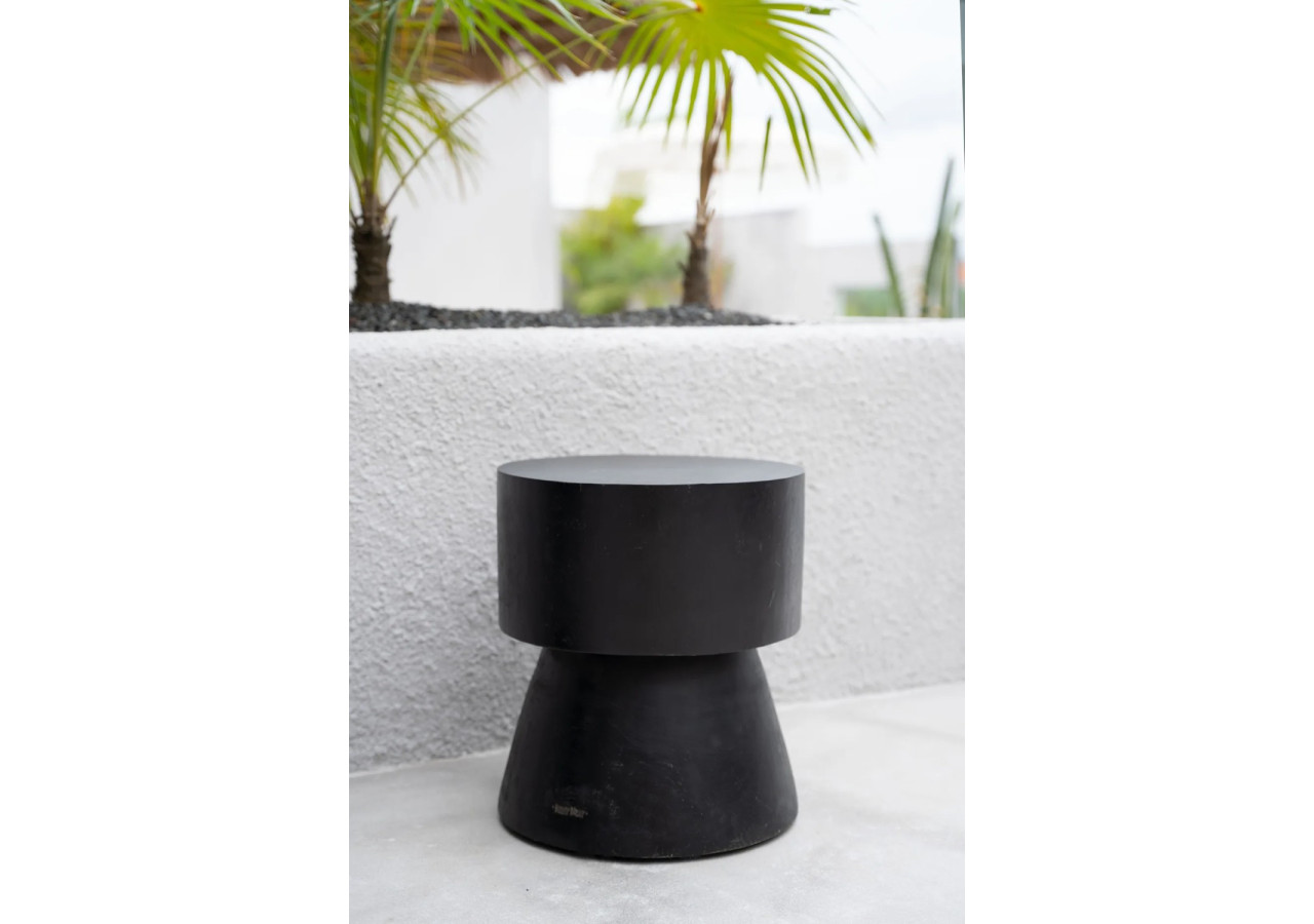 Tabouret WARMI - Bois Suar Noir - JACI019B - Bazar Bizar