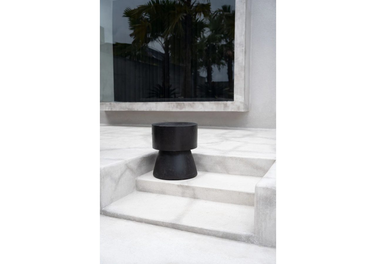 Tabouret WARMI - Bois Suar Noir - JACI019B - Bazar Bizar
