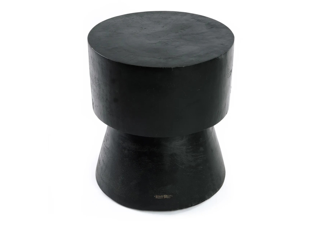 Tabouret WARMI - Bois Suar Noir - JACI019B - Bazar Bizar