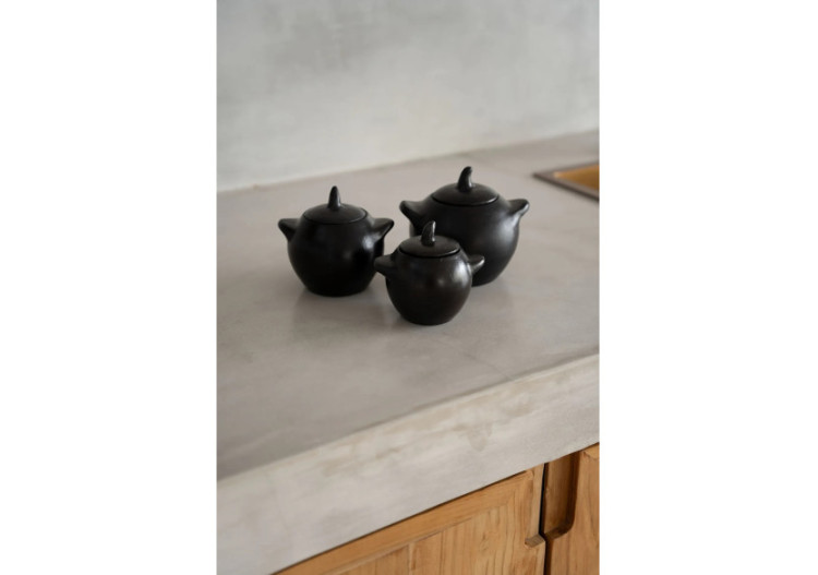 Bocal Brûlé - S - Collection Tableware Noire - JAES038B-S - Bazar Bizar 2