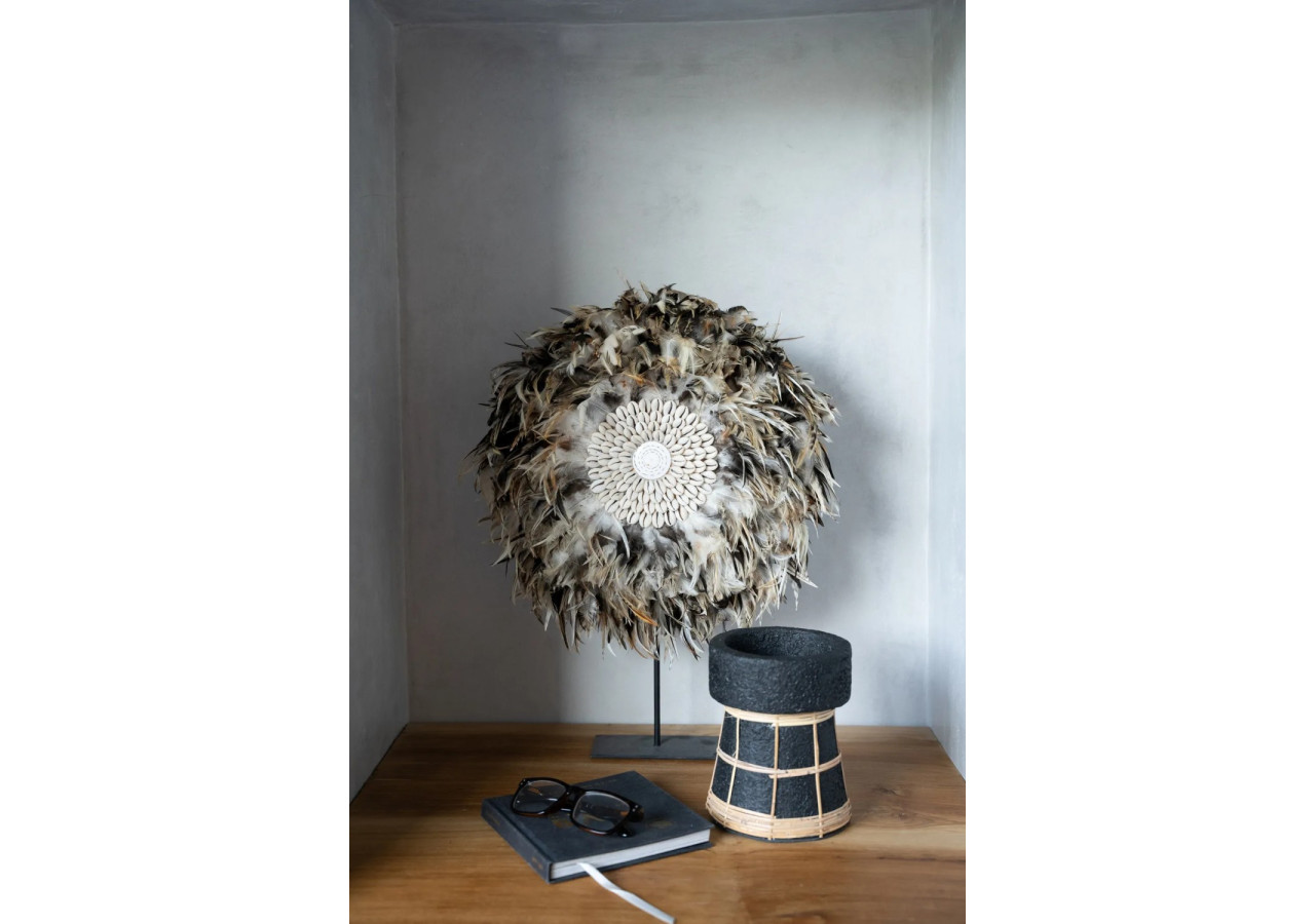 Support de Bougie Serene - Terracotta Noir Naturel - M - JABR088BN-M - Bazar Bizar