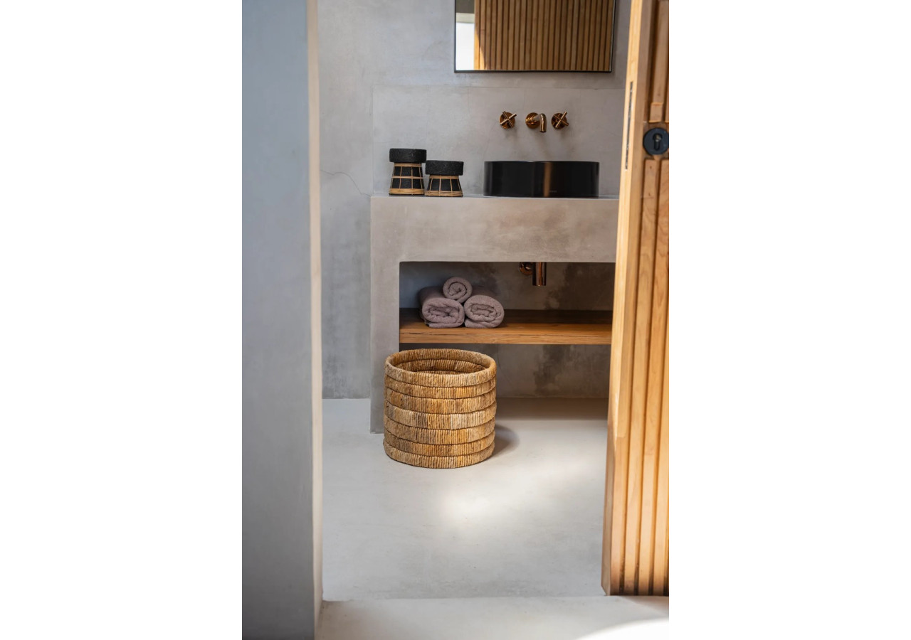 Support de Bougie Serene - Terracotta Noir Naturel - M - JABR088BN-M - Bazar Bizar