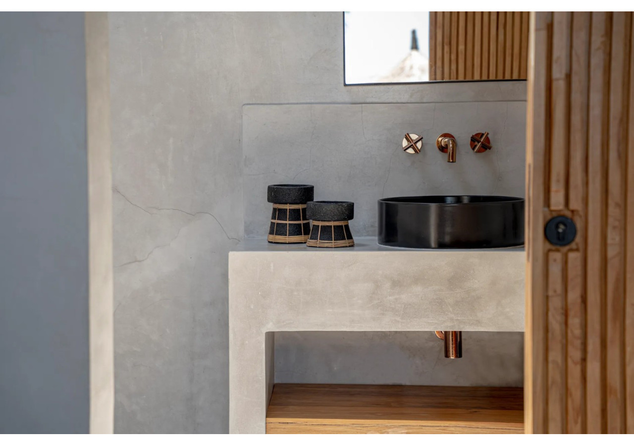 Support de Bougie Serene - Terracotta Noir Naturel - M - JABR088BN-M - Bazar Bizar