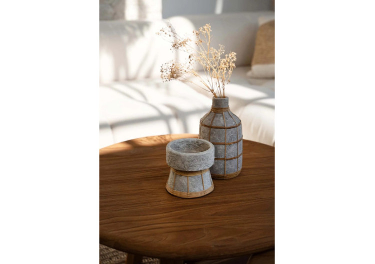 Vase Chic The Whoopy - Béton Naturel - L - JABR090ConN-L - Bazar Bizar 2