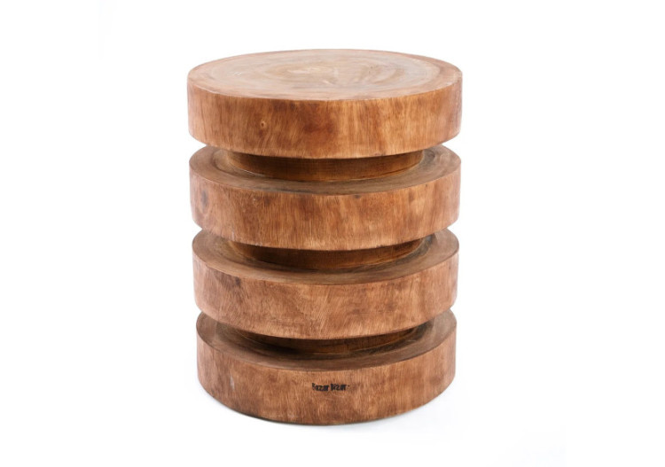 Tabouret Élégant The Massaka - Bois Naturel - JACI006N - Bazar Bizar