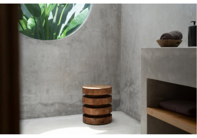 Tabouret Élégant The Massaka - Bois Naturel - JACI006N - Bazar Bizar 2