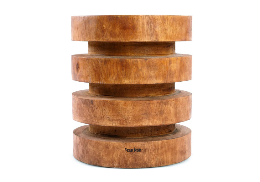 Tabouret Élégant The Massaka - Bois Naturel - JACI006N - Bazar Bizar