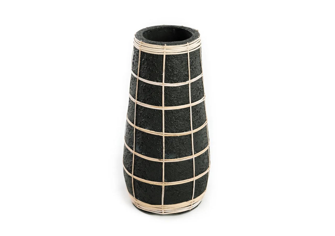 Vase Élégant The Cutie - Terracotta Noir Naturel - L - JABR086BN-L - Bazar Bizar
