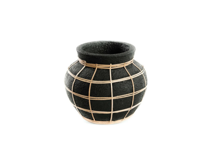 Vase Artistique The Belly - Terracotta Noir Naturel - S - JABR087BN-S - Bazar Bizar
