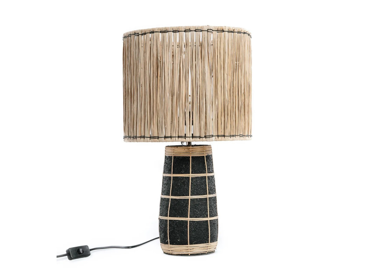 Lampe de table Skiathos - Noir naturel en terracotta - JABR079NB - Bazar Bizar