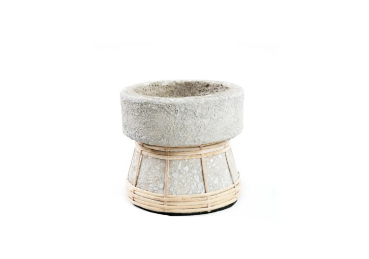 Bougeoir Serene en béton - Petit modèle naturel - JABR088ConN-S - Bazar Bizar