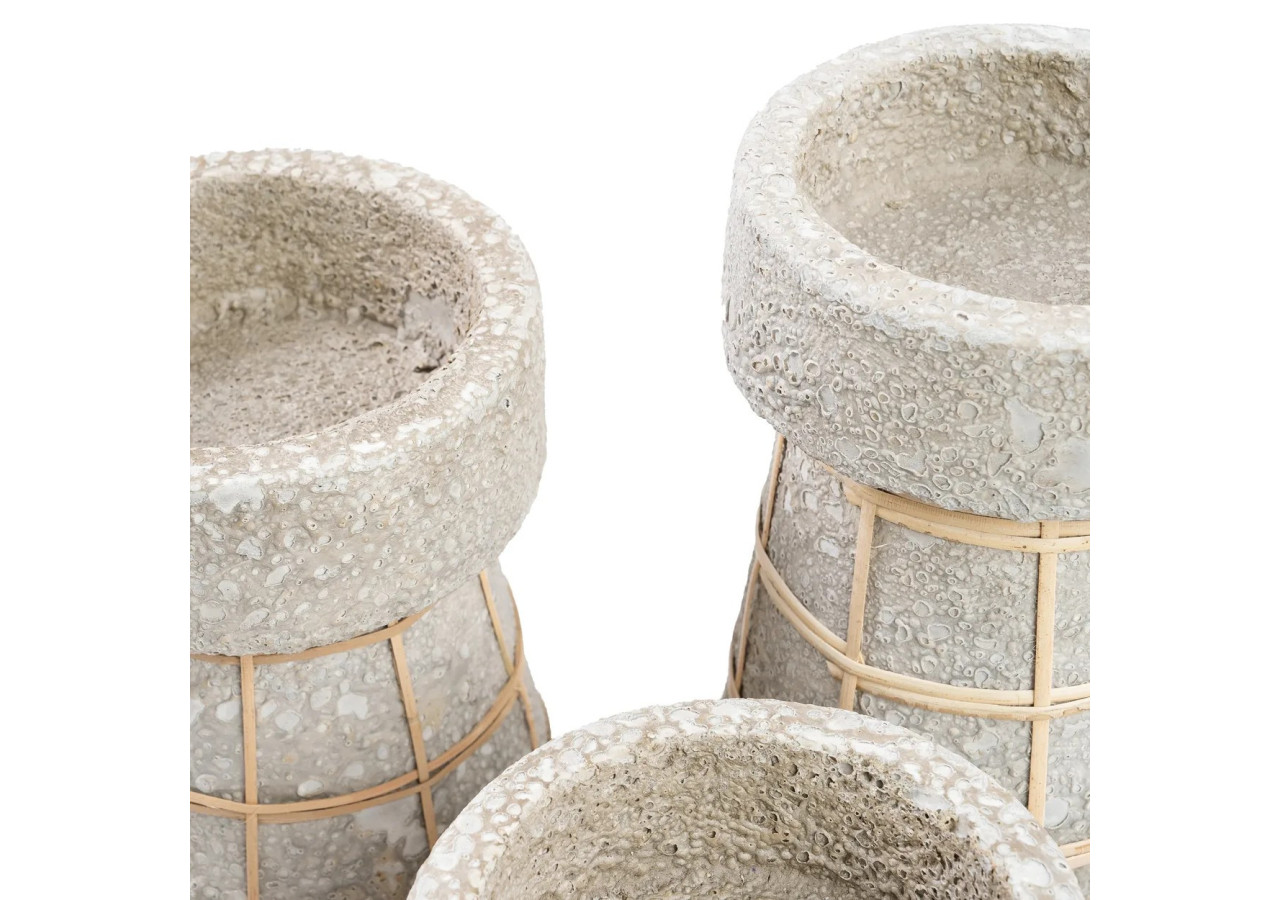 Bougeoir Serene en béton - Petit modèle naturel - JABR088ConN-S - Bazar Bizar