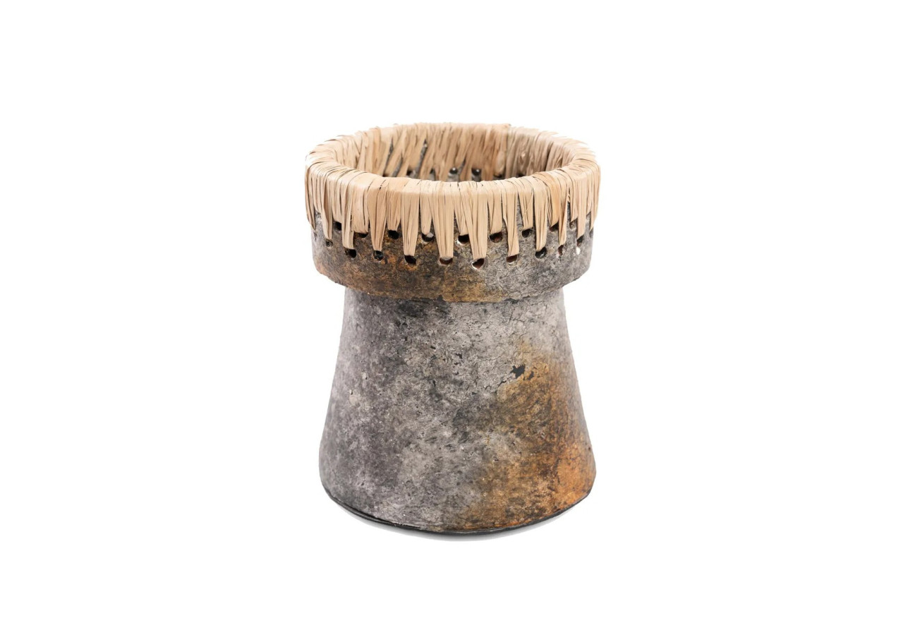 Bougeoir Pretty en terracotta antique - Modèle moyen - JABR045AG-M - Bazar Bizar