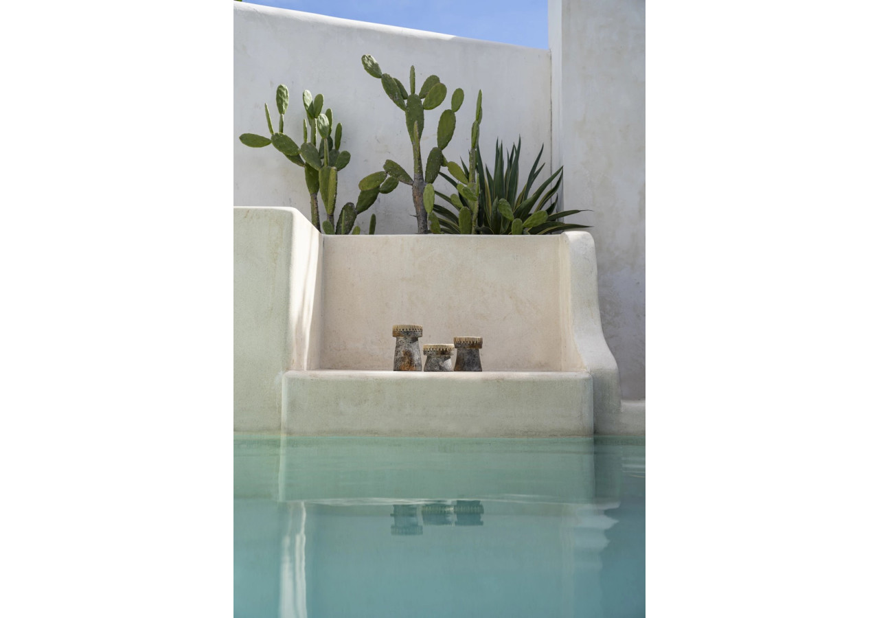 Bougeoir Pretty en terracotta antique - Modèle moyen - JABR045AG-M - Bazar Bizar