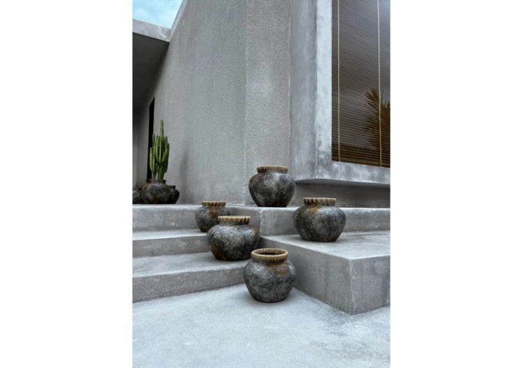 Vase Styly en terracotta antique - Petit modèle - JABR041AG-S - Bazar Bizar 2