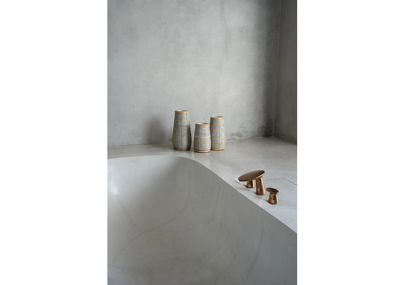 Vase Élégant en Terracotta - Détails en Raphia - Grand - JABR086ConN-L - Bazar Bizar