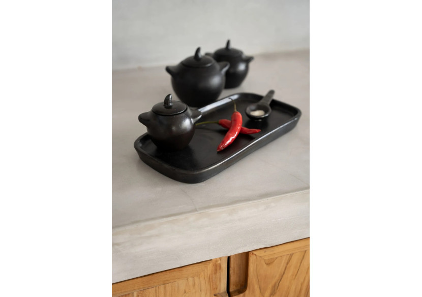 Pot en céramique BRULÉ - Parfait pour le sel, sucre et sauces - JAES038B-L - Bazar Bizar Pot en céramique BRULÉ - Parfait pour le sel, sucre et sauces - JAES038B-L - Bazar Bizar
